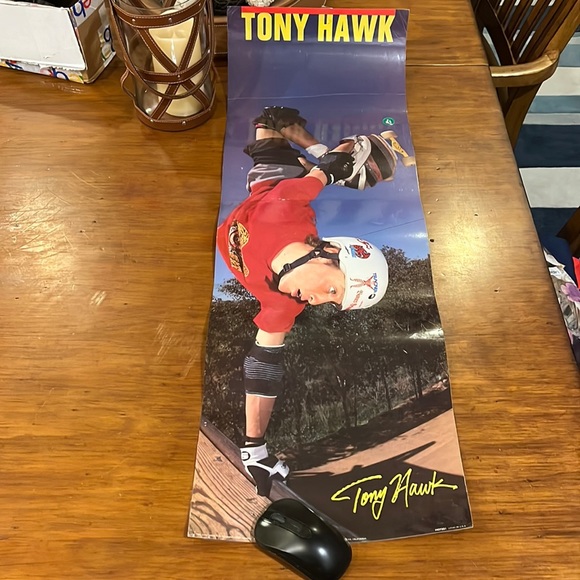 Tony Hawk Vintage 1988 Litho in USA poster 36”x11.75” Tracker skate skateboard